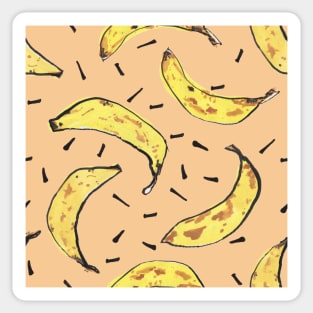 Bananas pattern on tequila sunrise Sticker